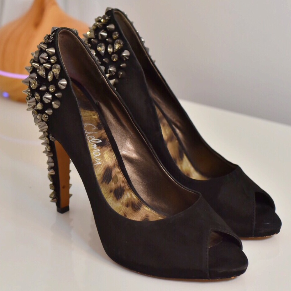 Sam Edelman Lorissa Black Peep Toe Heels